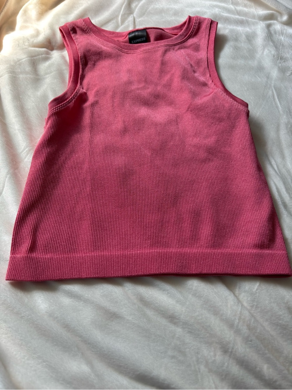Express Coral pink Ribbed Tank - Picture 7 of 11